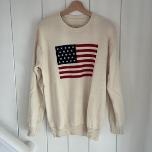 Cream American Flag Brandy Sweater